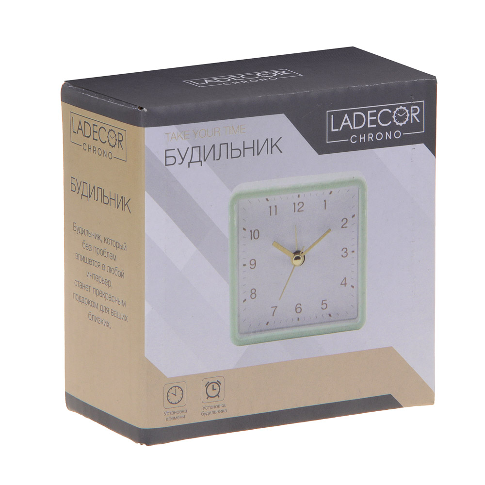 LADECOR CHRONO Будильник, 8,3x4x8,3 см, пластик, 1xAA, цвет тиффани - #5