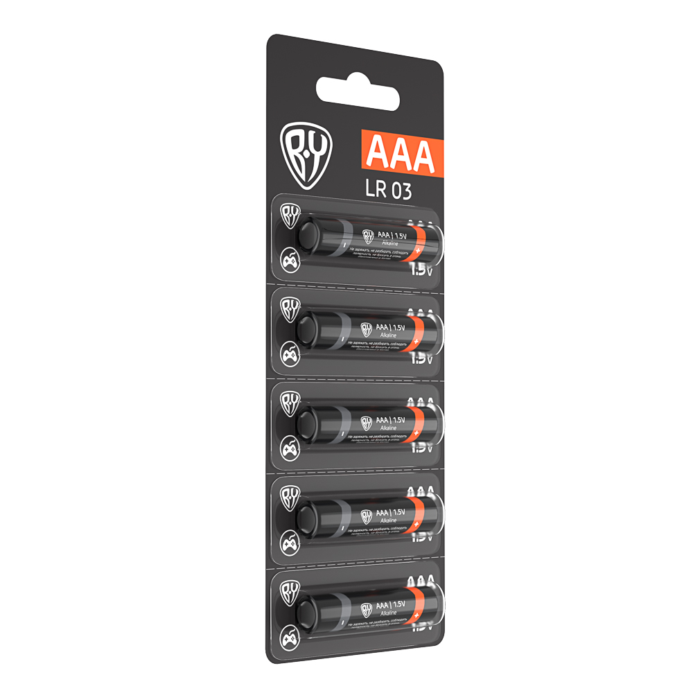 BY Батарейка AAA (LR03) 1шт в отрывном блистере, щелочная 1.5V, цена за 1шт - #2