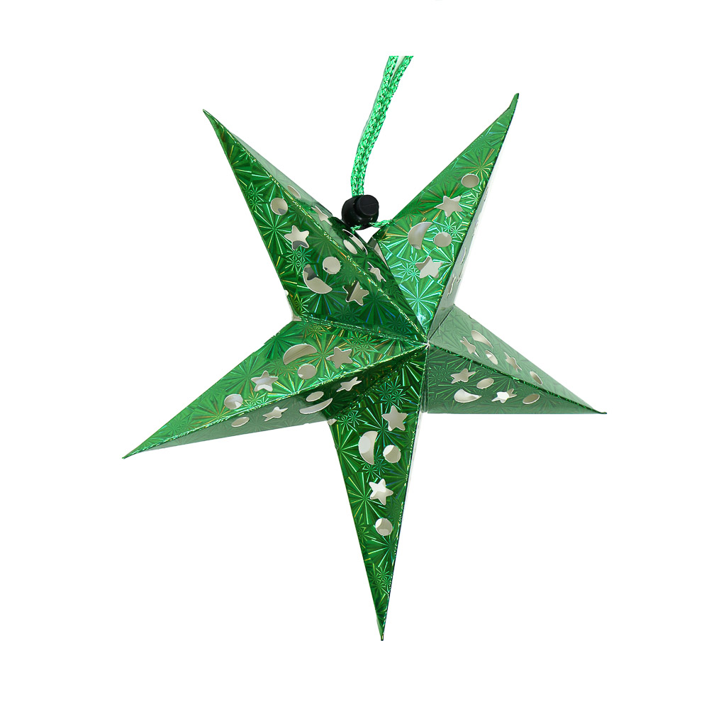СНОУ БУМ Звезда 5-конечная 30 см, бумага, зеленый - #2