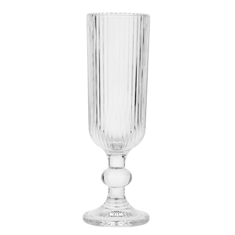 MILLIMI Бокал для шампанского Грея, 150мл, стекло, прозрачный, рифленый - #1