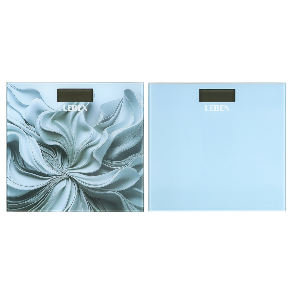 LEBEN Весы напольные электронные "Blue", ЖК-дисплей, макс. нагр.до 180кг, 28х28см - #1