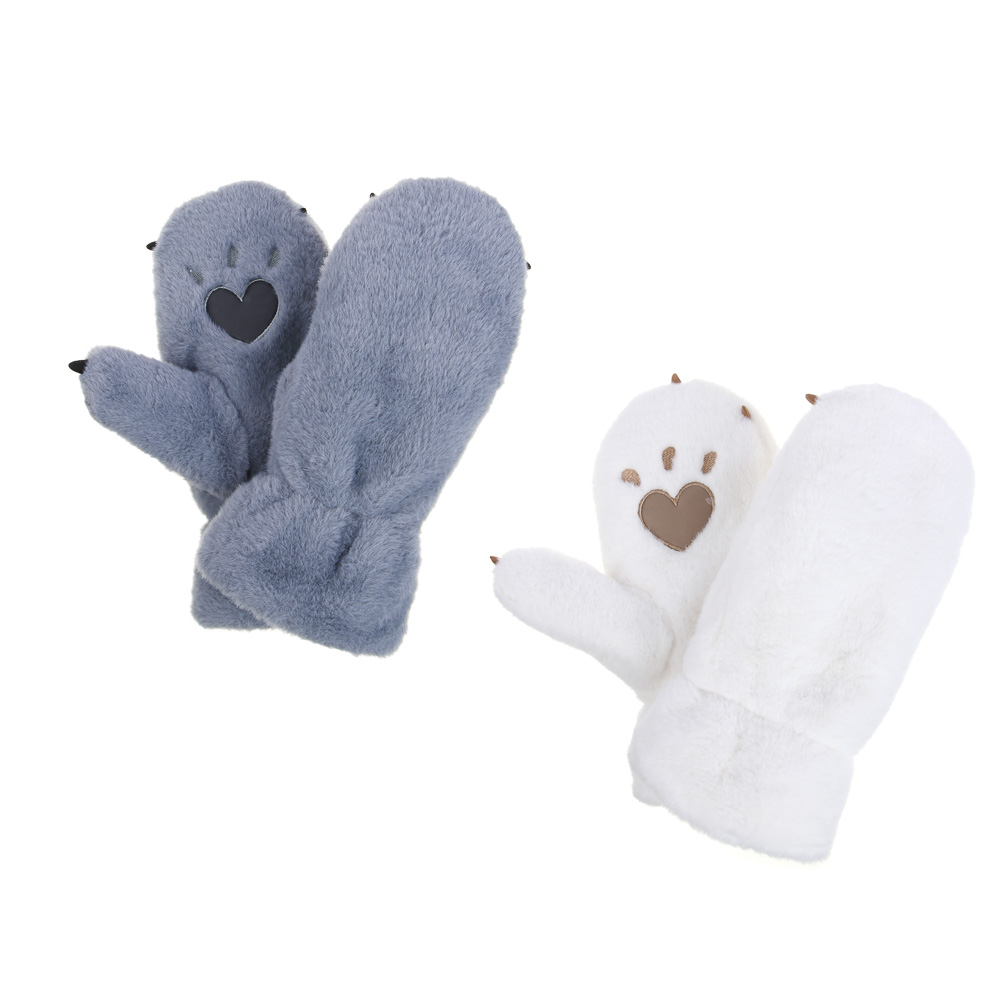 GALANTE Рукавицы женские из эко меха на веревке в виде лапок, р. 18-20, 2 цвета, СЗПВ24-35 - #1