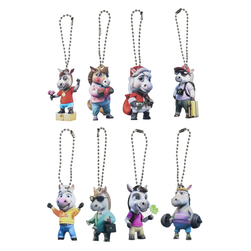 Брелок Лошадка 6 см, акрил 3 мм, печать УФ, 8 дизайнов. - #1