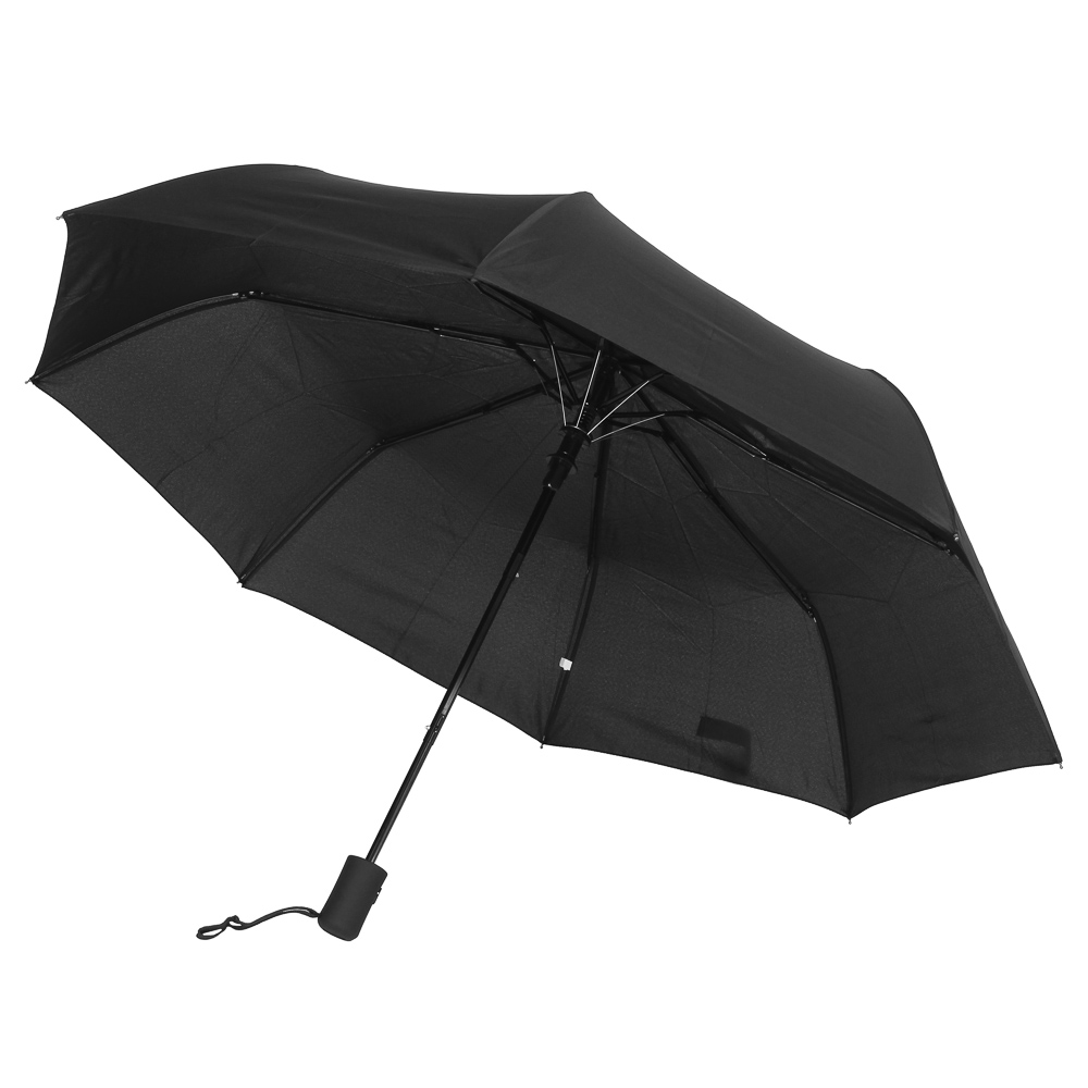 Зонт мужской полуавтоматический, черный - #1
