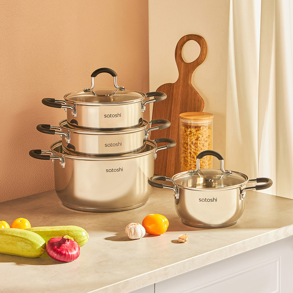 SATOSHI Альбер Кастрюля 24х13,5см, 5,9л, со стекл. крышкой, индукция - #12
