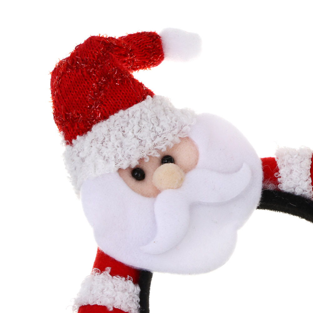 СНОУ БУМ Ободок новогодний, диаметр 12см, полиэстер, пластик, 3 дизайна - #5