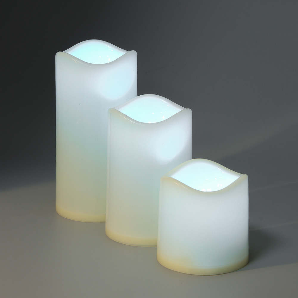 СНОУ БУМ Набор 3шт, светильник декор.LED в виде свечи,7,5х7,5/11,5/15см,PP,3хAАА,13 режимов,пульт ДУ - #8