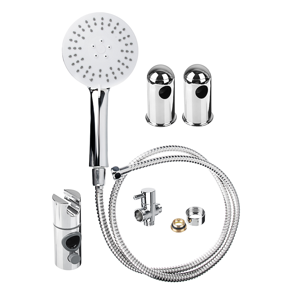 RAIN Душевая система с верхним душем 1 режим, ручной душ 3 режима, хром/белый, короб - #5