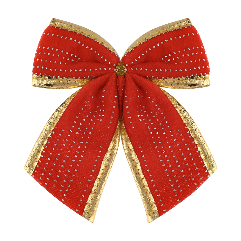 СНОУ БУМ Набор бантов 10x12 см, 4 шт, полиэстер, красный - #2
