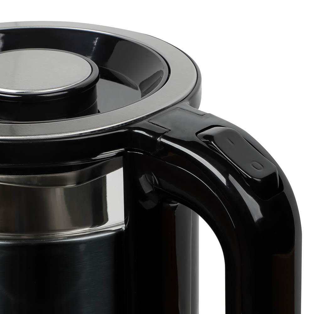 LEBEN Чайник электрический 1,8л, 1500Вт, стеклянная колба, металл, пластик, серый - #9