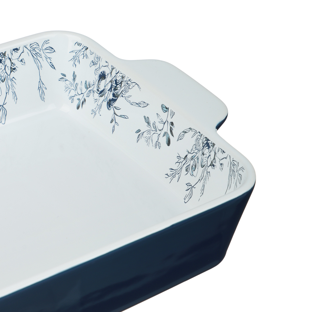 Форма для запекания и сервировки прямоугольная 28,2х19,5х5,8см тм MILLIMI цветы, керамика - #3