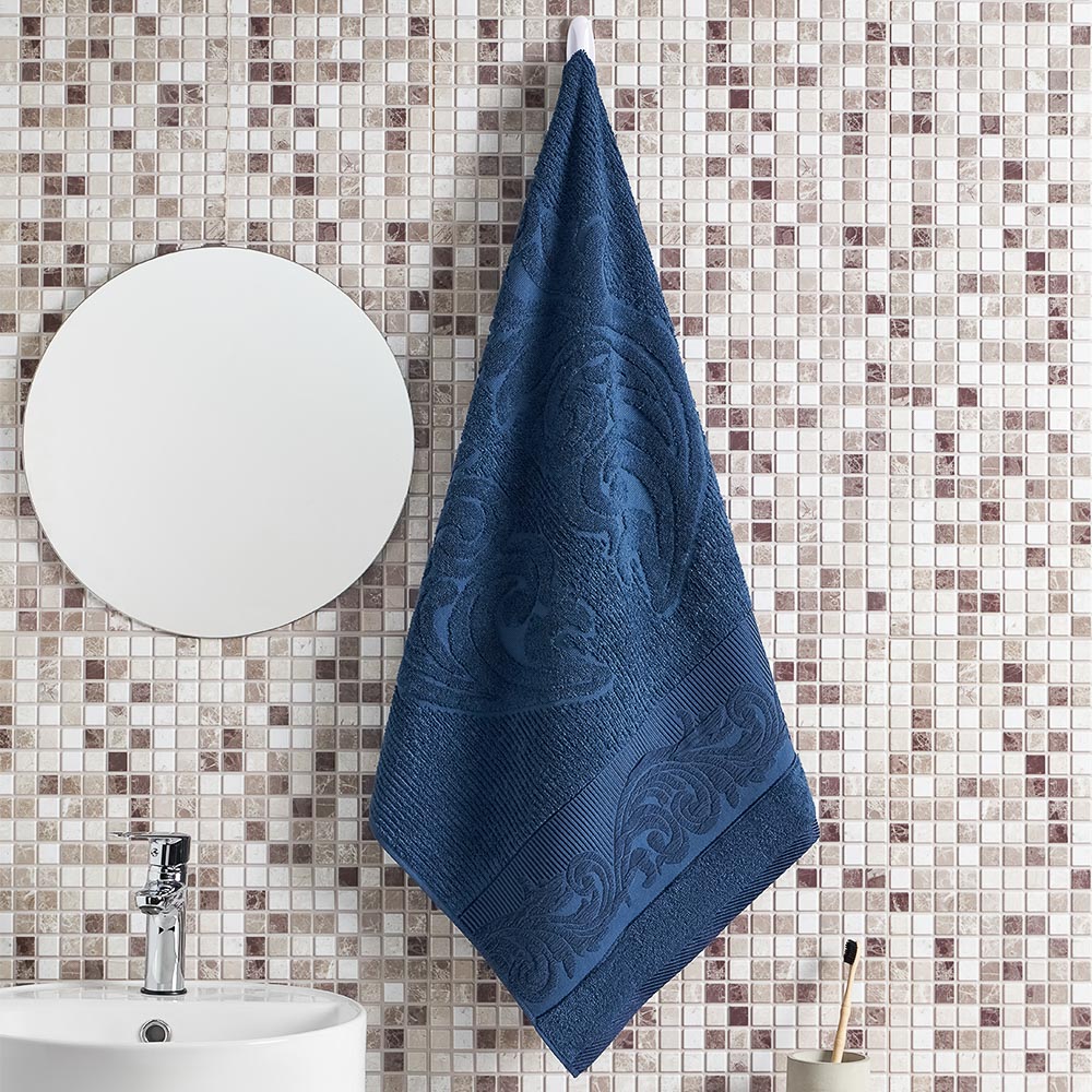 PROVANCE Нэви Полотенце махровое, 100% хлопок, 70х130см, 420гр/м, синий - #8