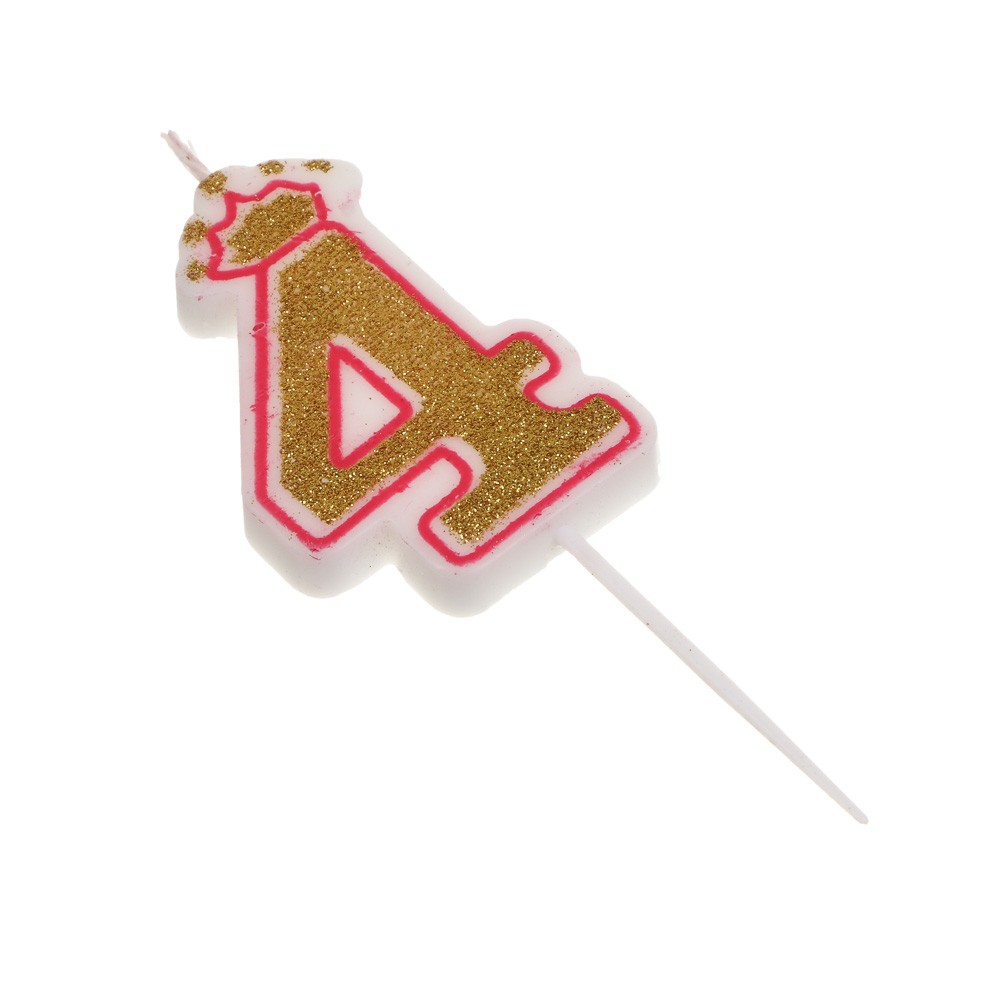 Свеча для торта тм Fntastic 5,6 см, в форме цифр (4), парафин - #3