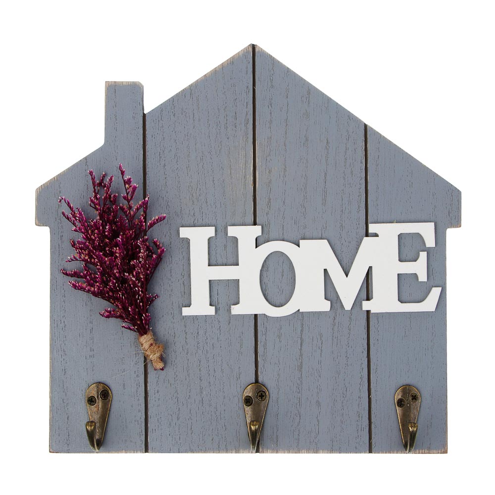 Ключница открытого типа, 3 крючка, 23x21см, МДФ, металл, 2 вида - #2