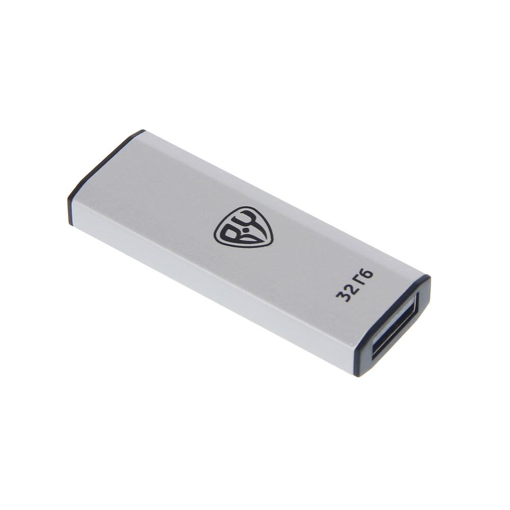 Флеш-карта USB2.0 BY 32Гб выдвижная Silverslide, блистер, алюминий, пластик, серебристый - #4