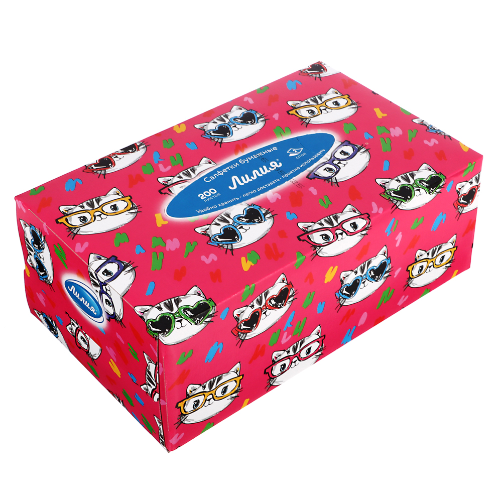 Салфетки бумажные двухслойные Лилия non-stop, 4 дизайна, 200л - #5