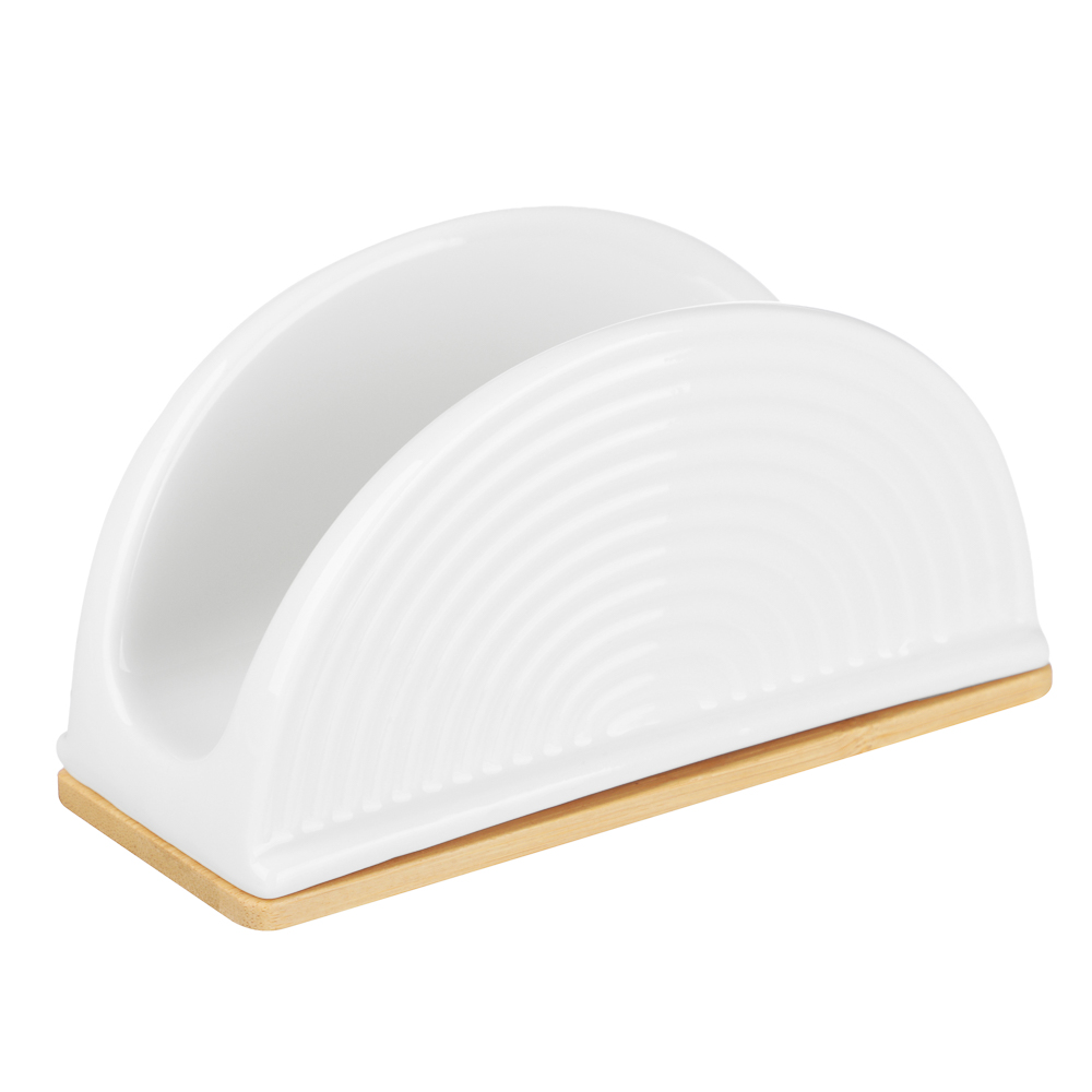 Салфетница тм MILLIMI, 14х5,8х7,3см, фарфор, бамбук - #1