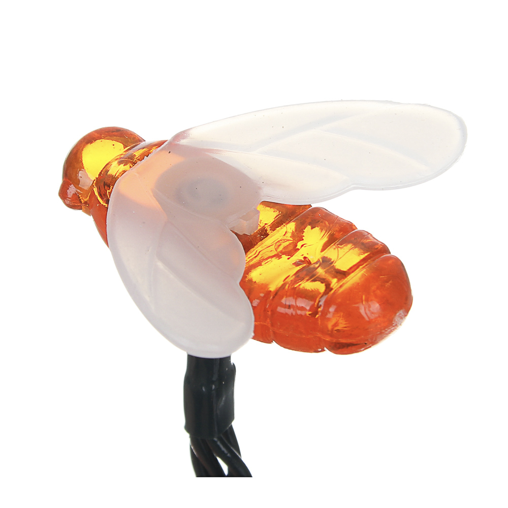 INBLOOM Гирлянда на солн.батарее, 25LED, 7м, шампань, 2 реж, пчелка, ПВХ зел, 2V80mA, 1.2V600mAh - #3
