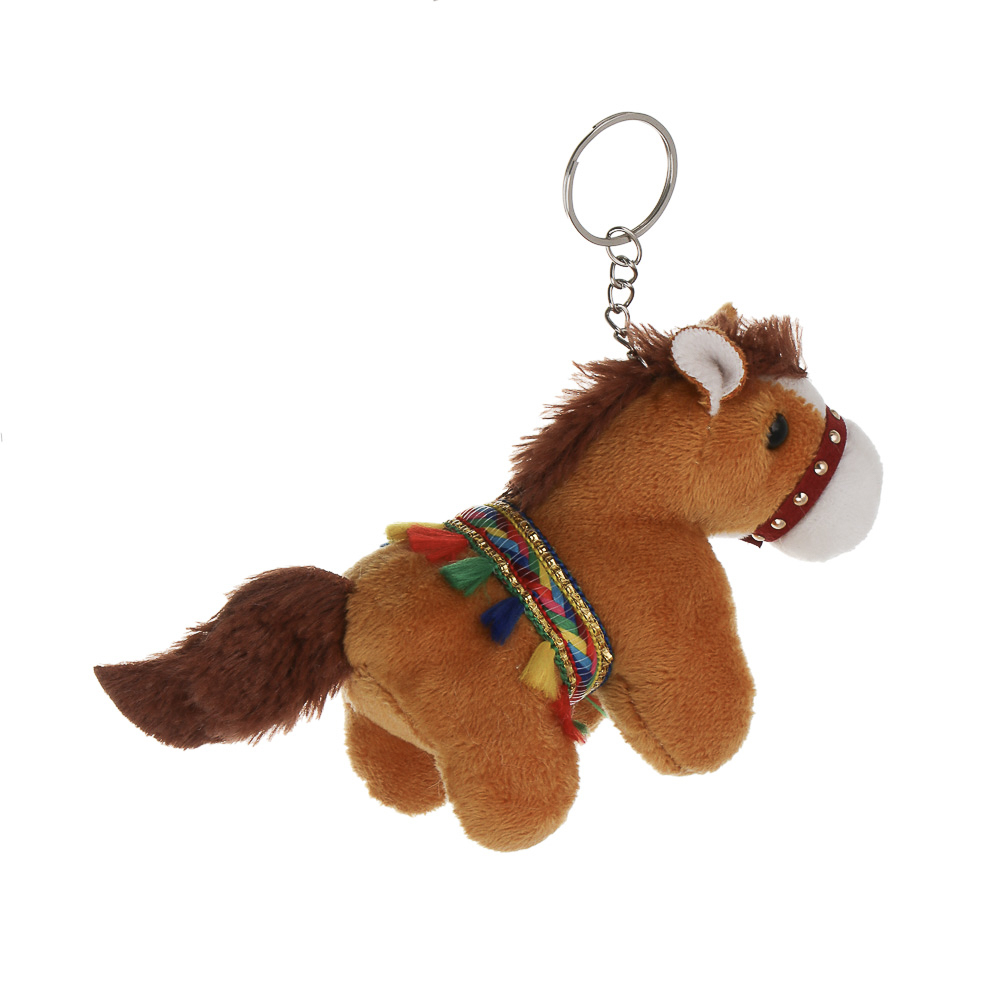 СНОУ БУМ Сувенир мягкий в виде лошадки в попоне 10x11x5 см, полиэстер, 3 дизайна - #4