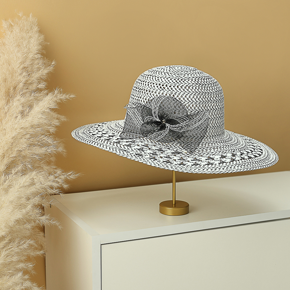 GALANTE Шляпка женская дачная с декором, р-р 56, 100% целлюлоза, 3 цвета - #9