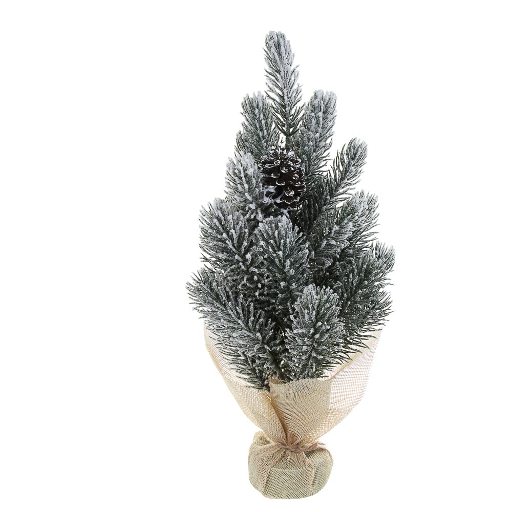 СНОУ БУМ Елочка литая 100% РЕ, шишка, на пеньке, 40 см, 26-64 - #1