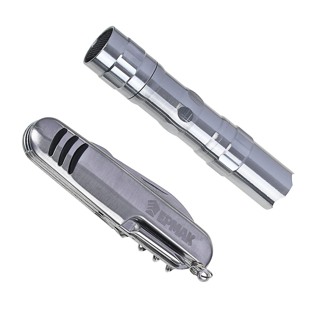 ЕРМАК Набор туристический, многофункциональный, 9 функций + фонарик, нерж.сталь - #1