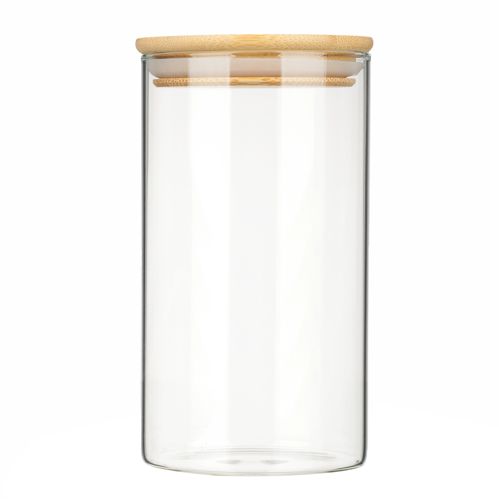 VETTA ЭКО Эллипс Банка для хранения 700мл, 15х8,5см, стекло, бамбук - #2