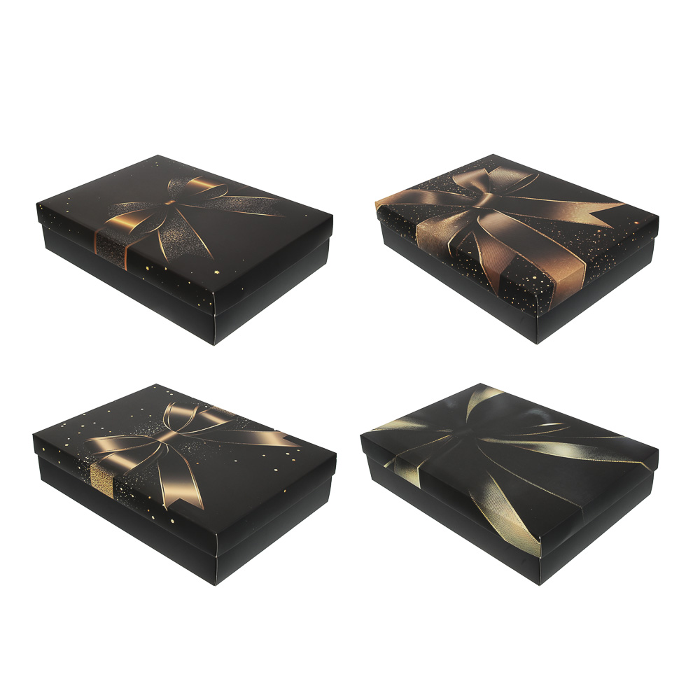 Коробка складная 32x23x7,2см, бумага, 4 дизайна - #1