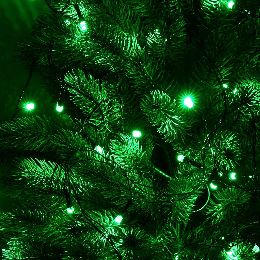 СНОУ БУМ Гирлянда эл. вьюн 10м, 100LED, зеленый, 8 режимов, ПВХ черный, 220В - #10