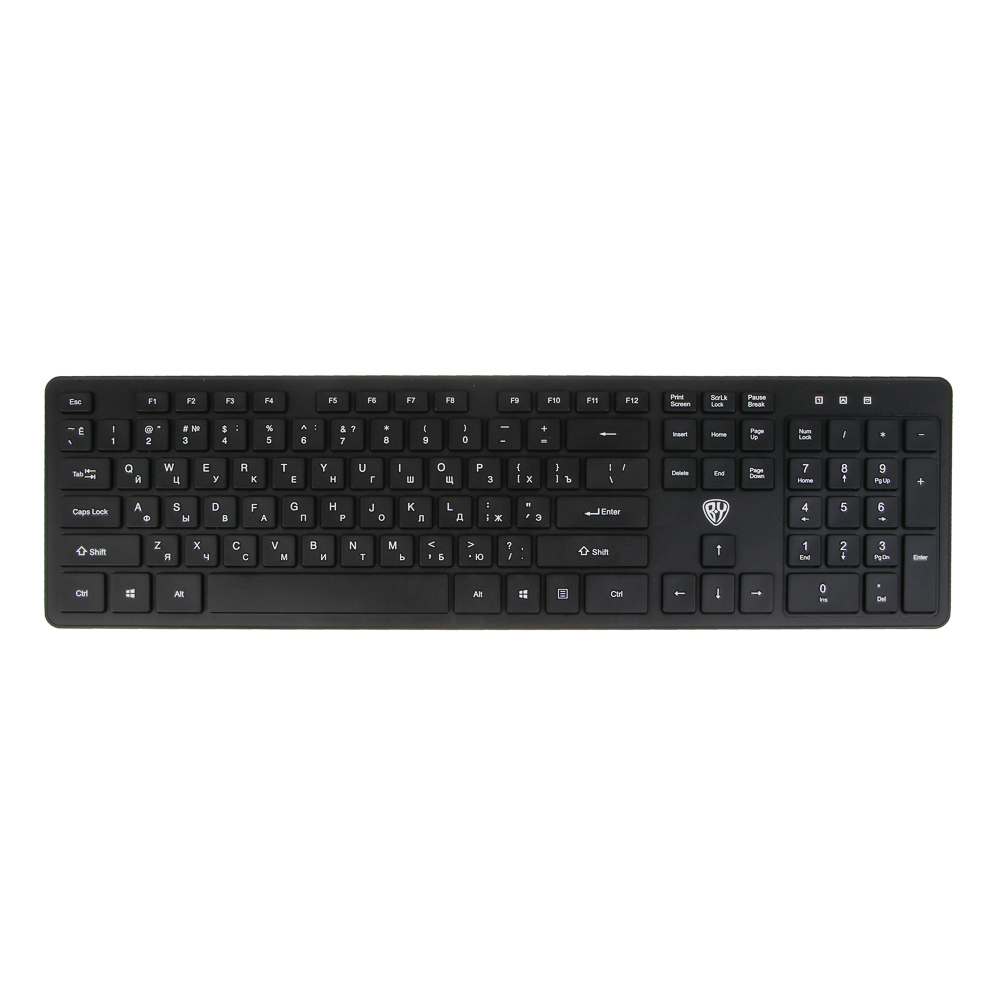 Набор беспроводная клавиатура и мышь BY Unikeys, 2.4GHz,4D, 104 кл., 1600DPI, 1xАА и 1xААА, чёрный - #13