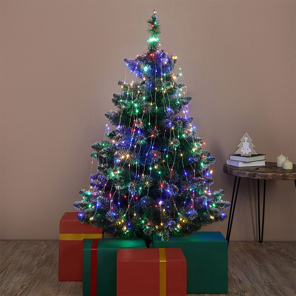 СНОУ БУМ Гирлянда эл. на елку 1.5-1.8м "Огоньки снежных эльфов" лучи росы, 216LED*мульти, 8реж, 220В - #7