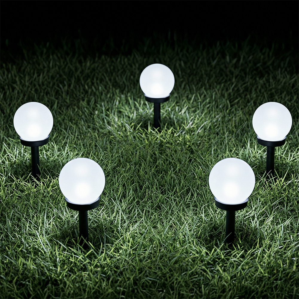 INBLOOM Фонарь садовый на солн. батарее, Шар, 10х10х34см, 1LED, белый, 1x1.2V 40mAh NI-MH, пластик - #1