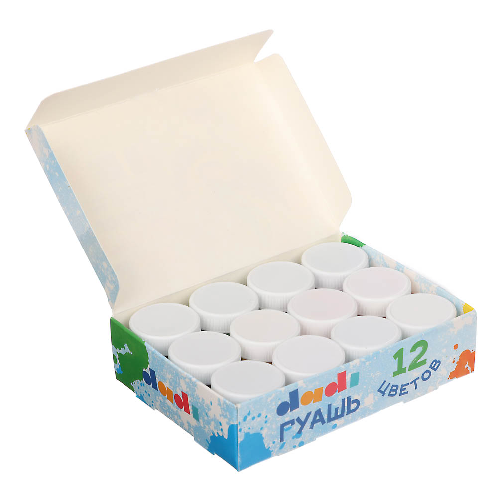 Краски гуашевые 12 цветов, объем баночки 10мл - #6