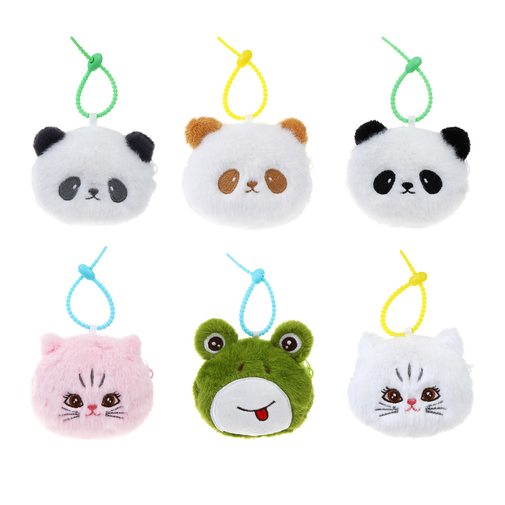 ИГРОЛЕНД Монетница детская мягкая "Зверята", 10х7 см, полиэстер, 6 видов - #1