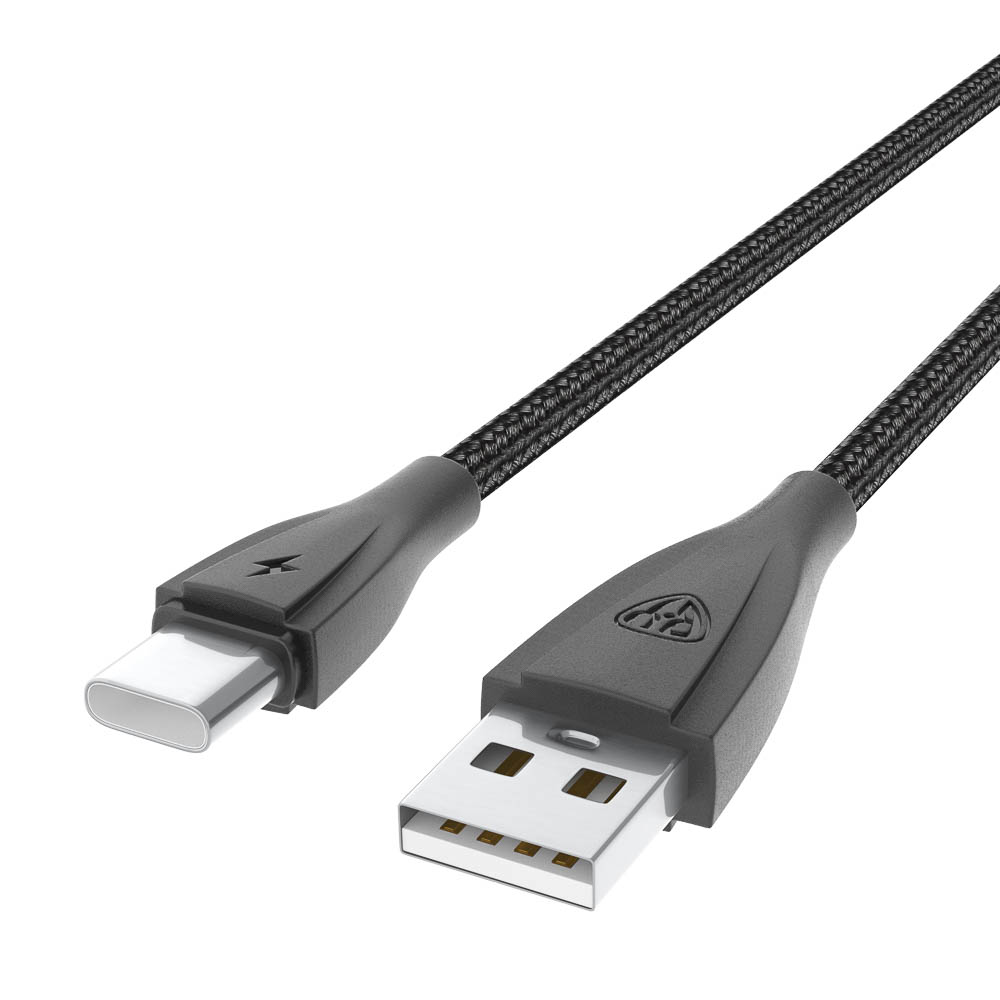 Кабель для зарядки USB(A)-Type C BY Nylon Pro, 18Вт, 1 м, 3A, нейлон, черный - #4