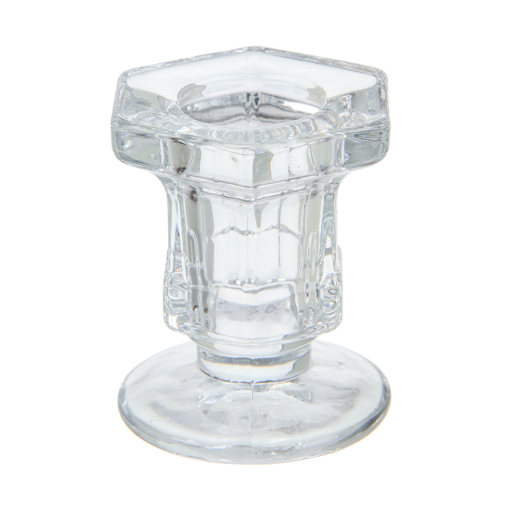 Подсвечник тм LADECOR стеклянный, 4,5х5,2x5,8 см, для высоких свечей - #1