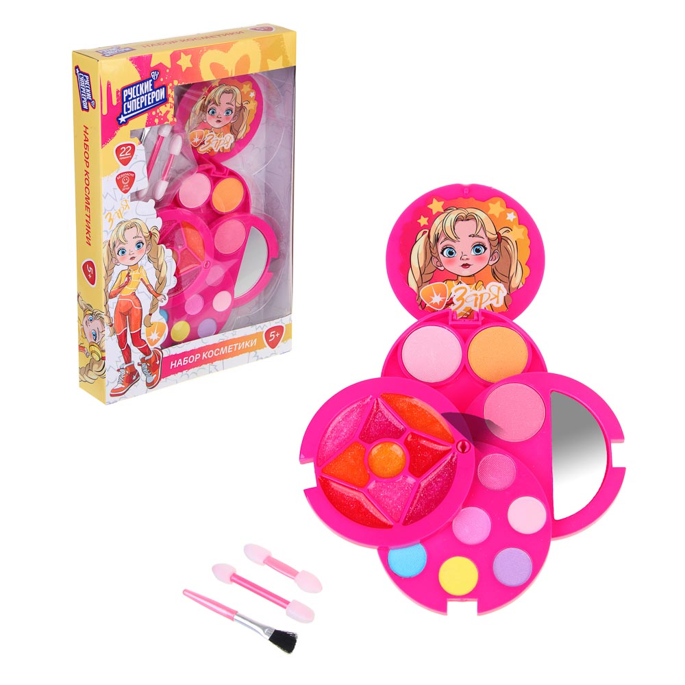 BY Русские Супергерои Набор детской косметики: тени, блески для губ, аппликатор, зеркало, #77020 - #1