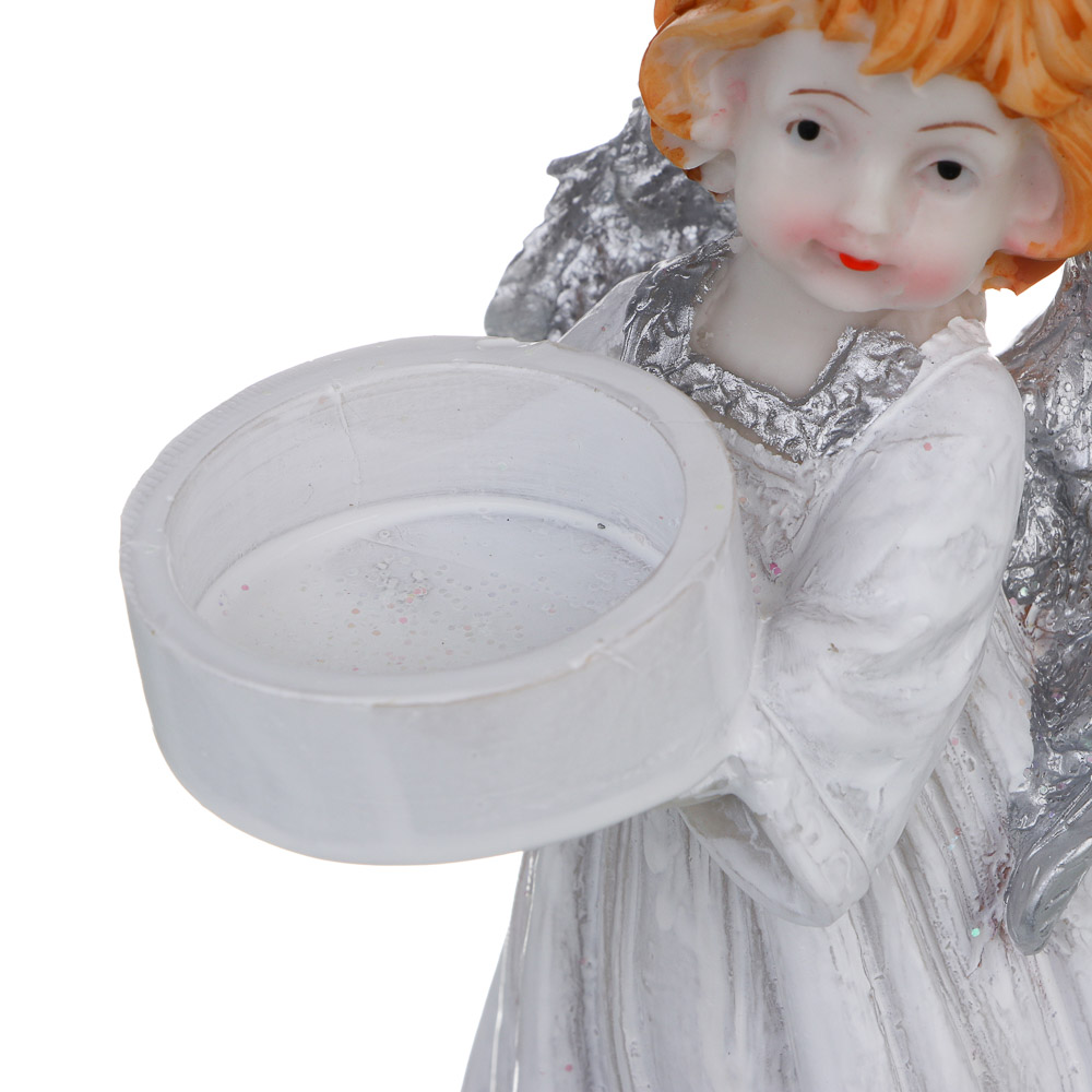 СНОУ БУМ Фигурка "Ангел" с подсвечником, 8-9x8x15см, полистоун, 2 дизайна - #4