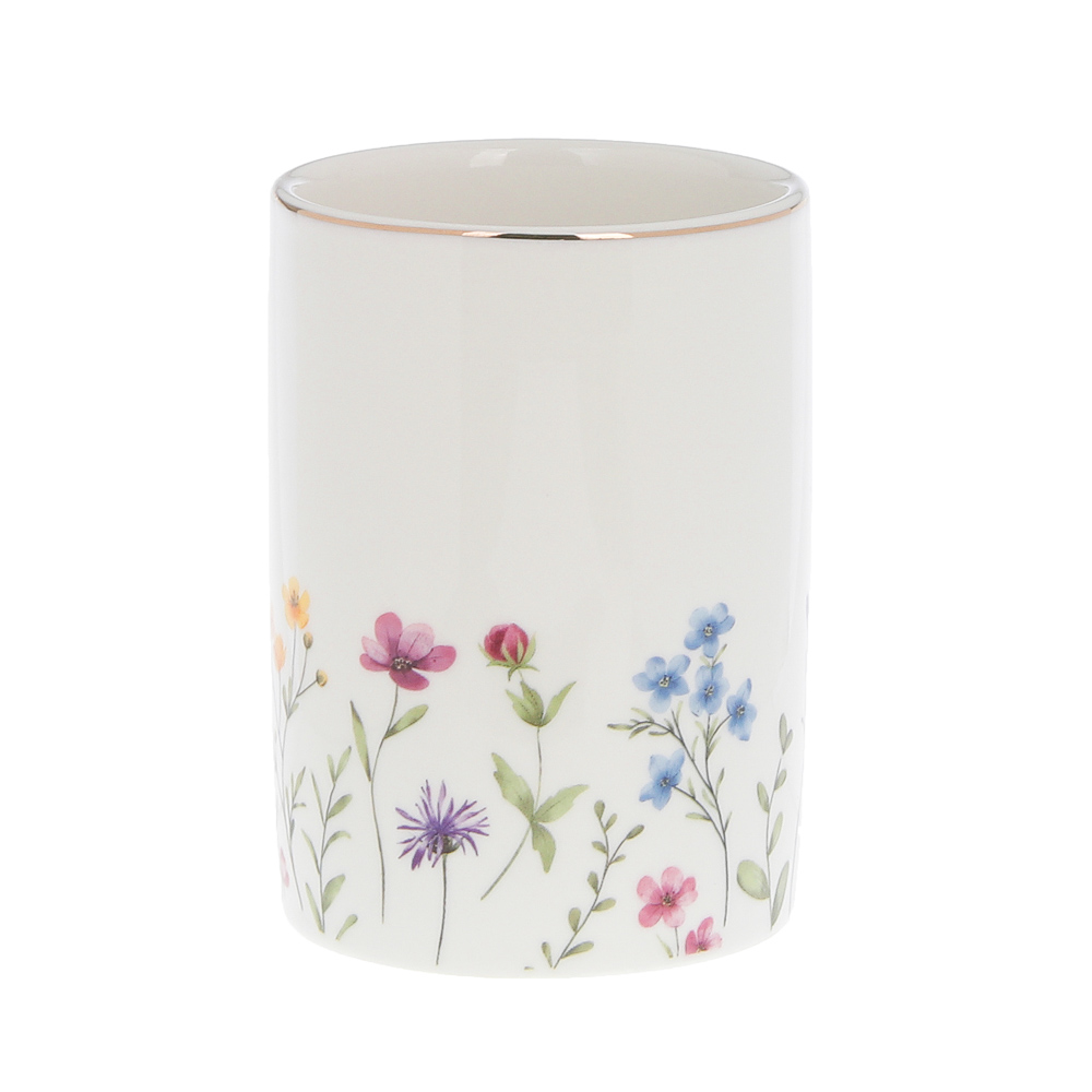 Стакан для ванной комнаты тм VETTA Вирджиния, керамогранит, белый, 7x7x11см - #1