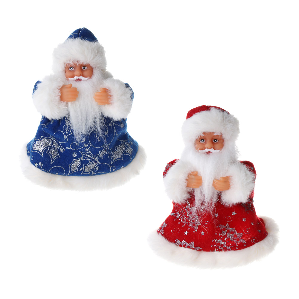 Дед Мороз музыкальный тм СНОУ БУМ, 18 см, пластик, полиэстер, 2хАА, 2 дизайна - #1