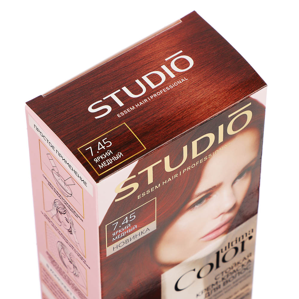 Краска для волос STUDIO Ultima Color 7.45 Яркий медный,100мл - #2