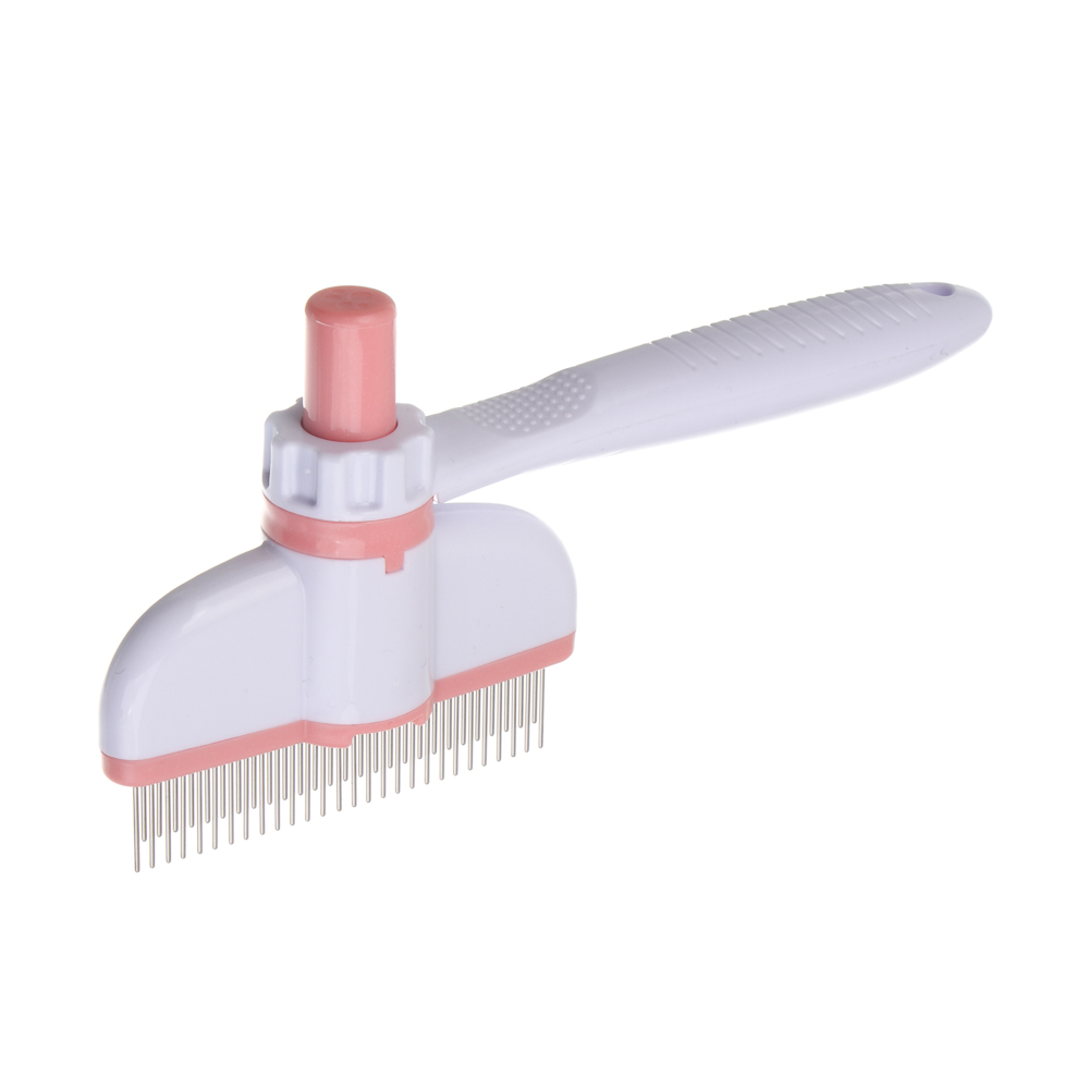 Расческа для животных с кнопкой удаления шерсти тм VETTA, пластик, металл, 18 см - #2