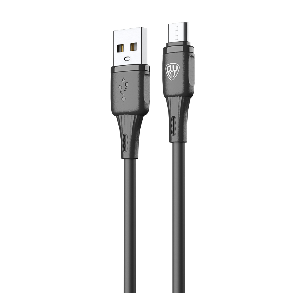 Кабель для зарядки USB(A)-microUSB BY Twist, 18Вт, 1 м, 3A, гибкий силикон, чёрный - #2