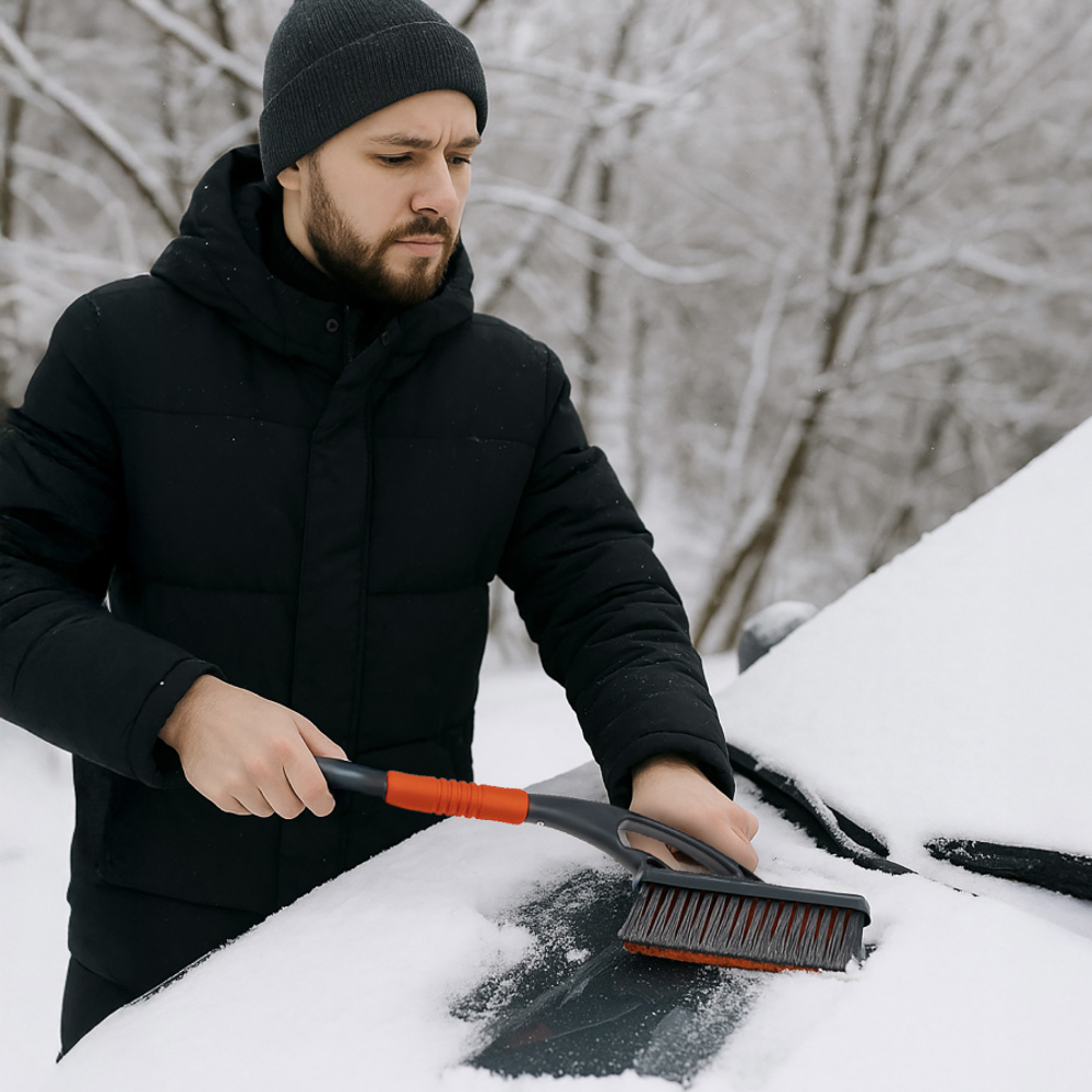 ЕРМАК Щетка для уборки снега с распушенной щетиной+скребок, 59x10см - #7