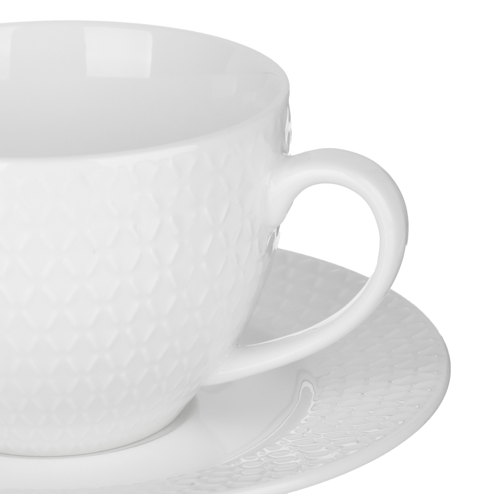 Набор чайный 4 пр., 260мл, MILLIMI, ромб белый, фарфор - #4