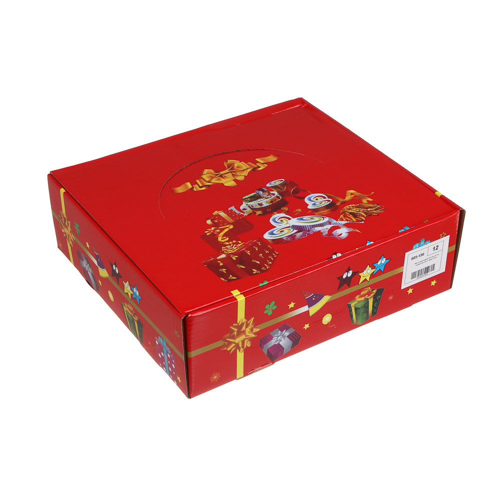 Лента новогодняя, 6,3 см x 2,7 м, полиэстер, арт.1, микс 12 шт. - #6