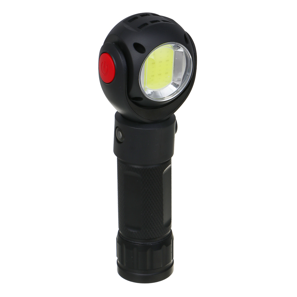 ЕРМАК Фонарь рабочий,T6+COB,7 режимов, алюминий, пластик, съемный аккум.1х18650, 3хAAA,красный свет - #1