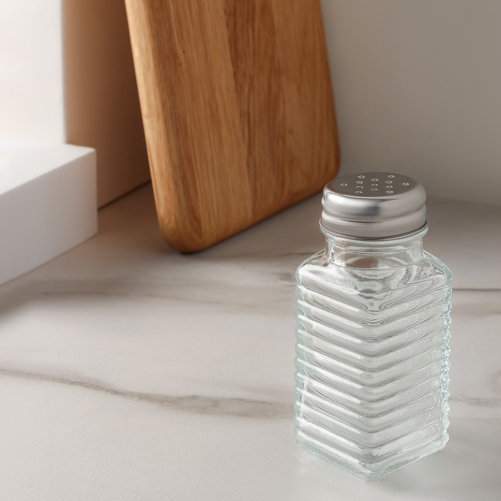 Солонка 8,8х3,4см, стекло, сталь - #5