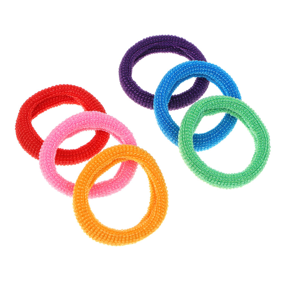 Резинки для волос ЮНИLOOK 24шт, d3см, полиэстер, 6 цветов, ACS-87 - #3