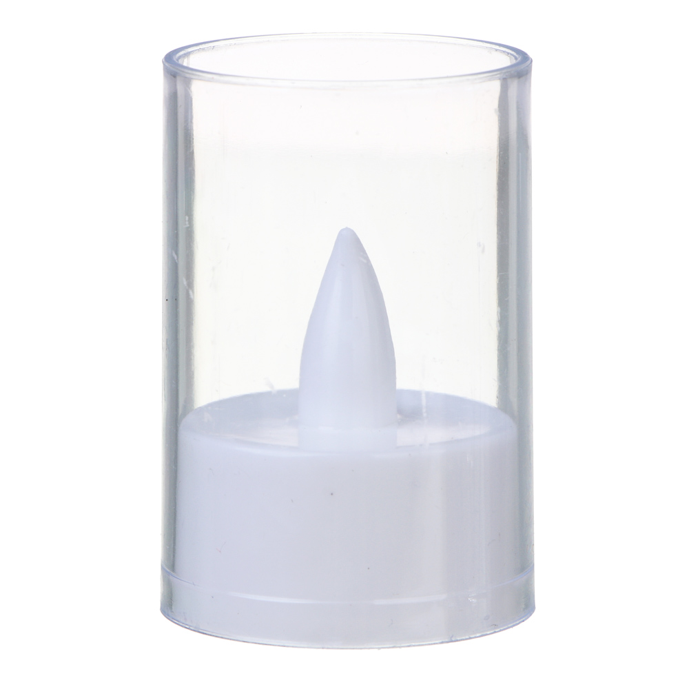 СНОУ БУМ Светильник декоративный LED в виде свечи в стакане, 4х6см, PS, 3хAG10, 1 режим - #1